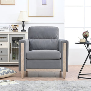 English Elm 1 Seater Accent Sofa with Rubberwood Legs High Resilience Cushion for Living Room W680106028