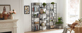 Hearth and Haven Zero Triple Wide 5-shelf Bookshelves with Metal Frame, Dark Grey W1668102870