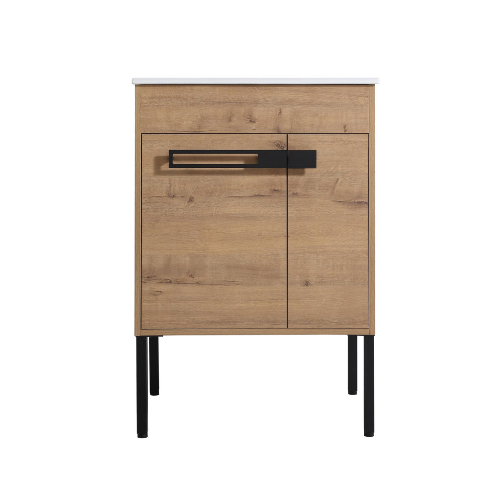 English Elm 24 Dual-Purpose 24" Bathroom Vanity Cabinet with Soft-Close Doors, Adjustable Shelf, Floor or Wall Mount W999104319