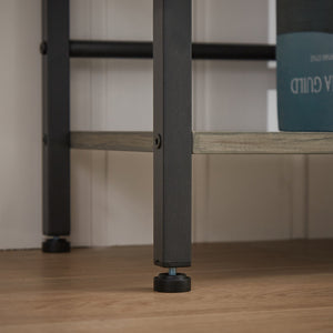 English Elm Triple Triple Wide 5-Shelf Bookshelves Industrial Retro Wooden Style Large Open Display Unit with Anti-Tip Straps and Adjustable Feet for Home Office Storage and Decor 69.3"W x 11.8"D x 70.1"H Grey W1668102869