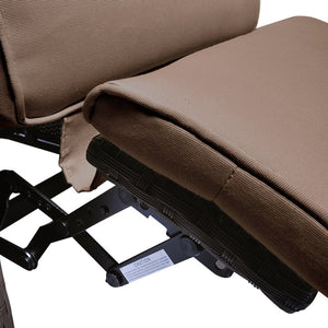 English Elm Outdoor Garden Recliner Chair with Thick Removable Cushion, Rust‑Proof Aluminum Frame, 3‑Position Recline, Weatherproof Wicker Comfort Brown W1889113141