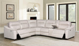 Steve Silver Casa Ivory Power Leather Sectional - 6PC, Power Reclining, Seats 5 - 209.00 x 42.00 x 40.00