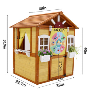 English Elm Raised Solid Wood Garden Planter with Legs Storage Shelf for Herbs Vegetables Patio W1431106423