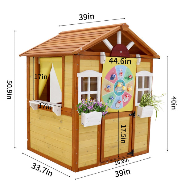 English Elm Raised Solid Wood Garden Planter with Legs Storage Shelf for Herbs Vegetables Patio W1431106423