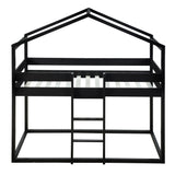 Hearth and Haven Izzyton Twin over Twin Bunk Bed with Tent, Espresso LT000708AAP