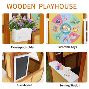 English Elm Raised Solid Wood Garden Planter with Legs Storage Shelf for Herbs Vegetables Patio W1431106423