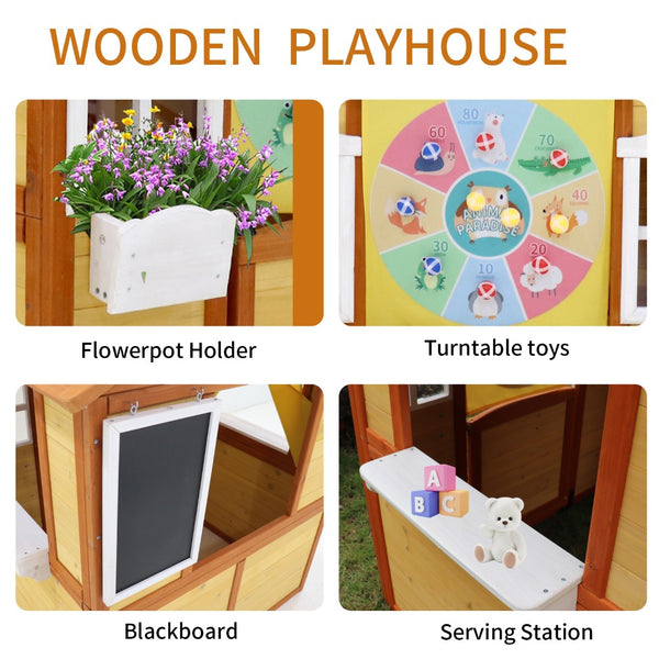 English Elm Raised Solid Wood Garden Planter with Legs Storage Shelf for Herbs Vegetables Patio W1431106423