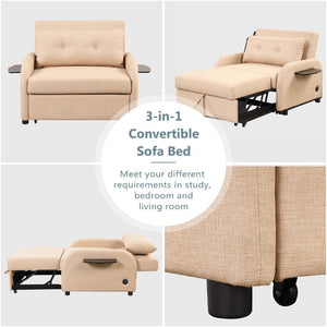 English Elm Swivel Barrel Accent Chair Chenille Tufted Round Club Seat for Living Room Lounge N719S002000A