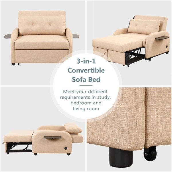 English Elm Swivel Barrel Accent Chair Chenille Tufted Round Club Seat for Living Room Lounge N719S002000A