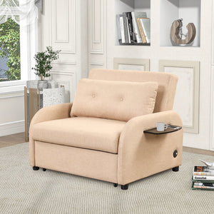 English Elm Swivel Barrel Accent Chair Chenille Tufted Round Club Seat for Living Room Lounge N719S002000A