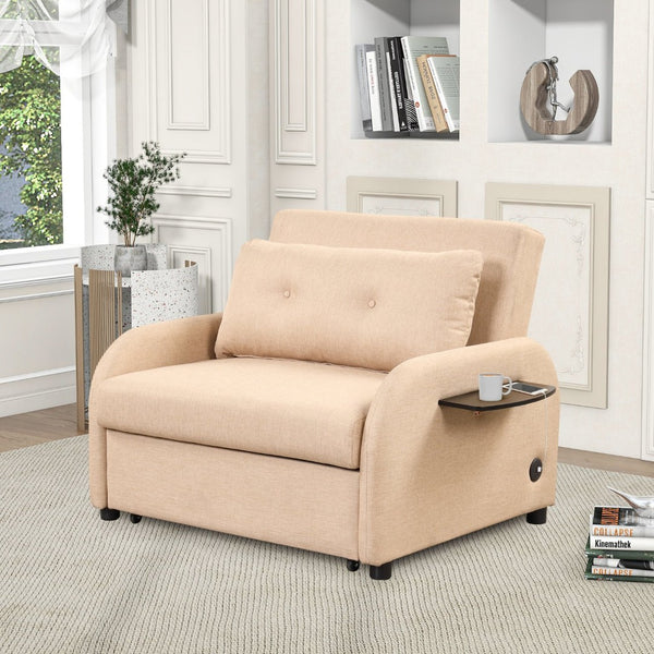 English Elm Swivel Barrel Accent Chair Chenille Tufted Round Club Seat for Living Room Lounge N719S002000A