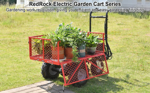 English Elm Wheelbarrow Electric Utility Cart 500w Brushless Motor 500lb Hauling Outdoor Power ET301713RDF