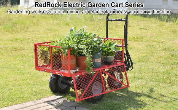 English Elm Wheelbarrow Electric Utility Cart 500w Brushless Motor 500lb Hauling Outdoor Power ET301713RDF
