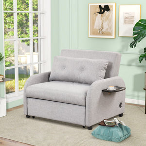 English Elm Swivel Barrel Accent Chair Chenille Tufted Round Club Seat for Living Room Lounge N719S002000E