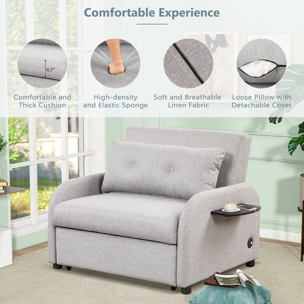 English Elm Swivel Barrel Accent Chair Chenille Tufted Round Club Seat for Living Room Lounge N719S002000E