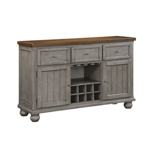 English Elm Traditional Arts and Crafts Server with Wine Rack Glassware Storage Acacia Cabinet B011115373