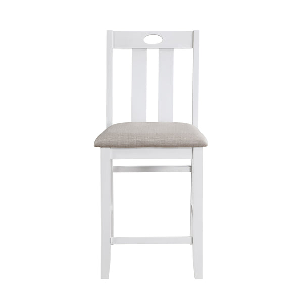 English Elm 5-Piece Lowell Counter Height Dining Set in Weathered Gray & White with Light Gray Fabric Seats, Casual B011115369