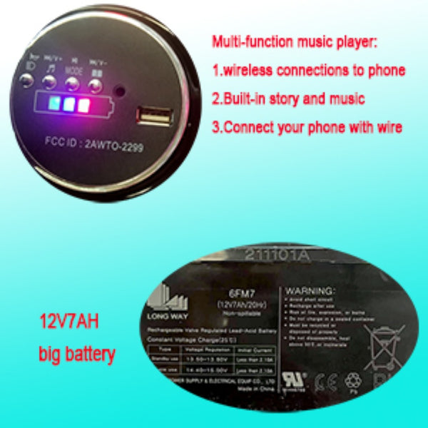 English Elm Electric Ride on Motorcycle for Kids with Light up Wheels Bluetooth and Twist Throttle W1760P177910