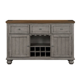 English Elm Traditional Arts and Crafts Server with Wine Rack Glassware Storage Acacia Cabinet B011115373