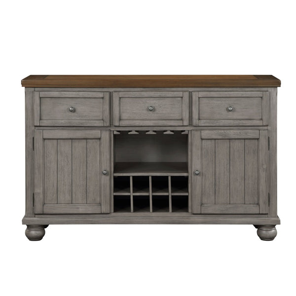 English Elm Traditional Arts and Crafts Server with Wine Rack Glassware Storage Acacia Cabinet B011115373
