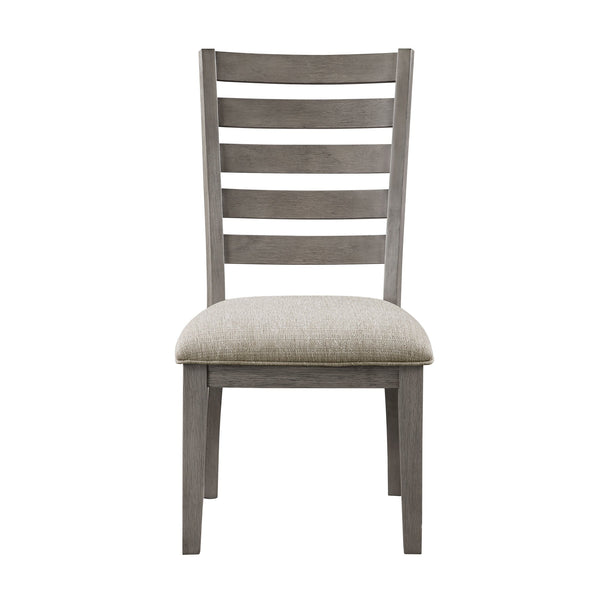English Elm Gray Traditions Tigard Ladder Back Side Chairs Set of 2 with Padded Neutral Fabric Seats, 38" H Elegance B011115372