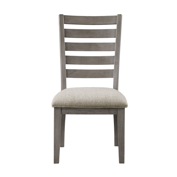 English Elm Gray Acacia Veneer Arts and Crafts 5 Piece Dining Set with Ladder Back Chairs B011S00399
