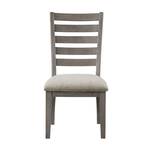 English Elm Gray Acacia Seven Piece Dining Set with Ladder Back Chairs and Dovetail Storage Drawers B011S00400