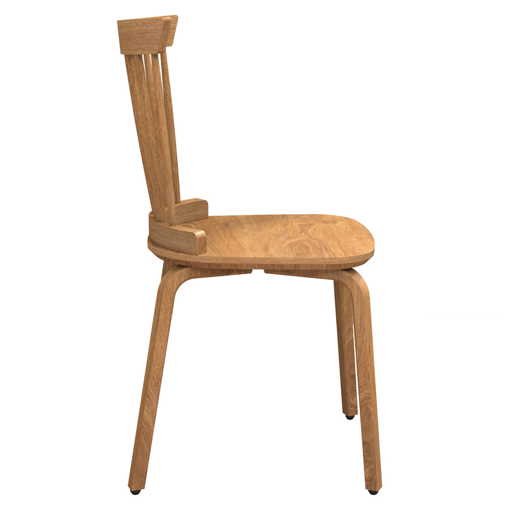 English Elm Dining Solid Wood Slat Back Windsor Chair Set of 2 — Farmhouse Spindle Back Rubberwood Seats, Walnut Finish Elegance W760102713