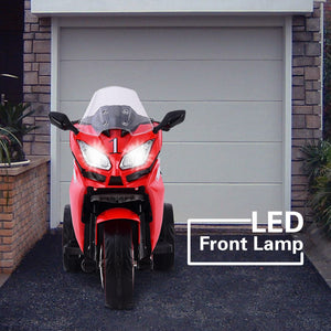 English Elm 12v Kids Ride on Motorcycle Three Wheel Electric Tricycle with Led Lights Bluetooth Red W1760110300