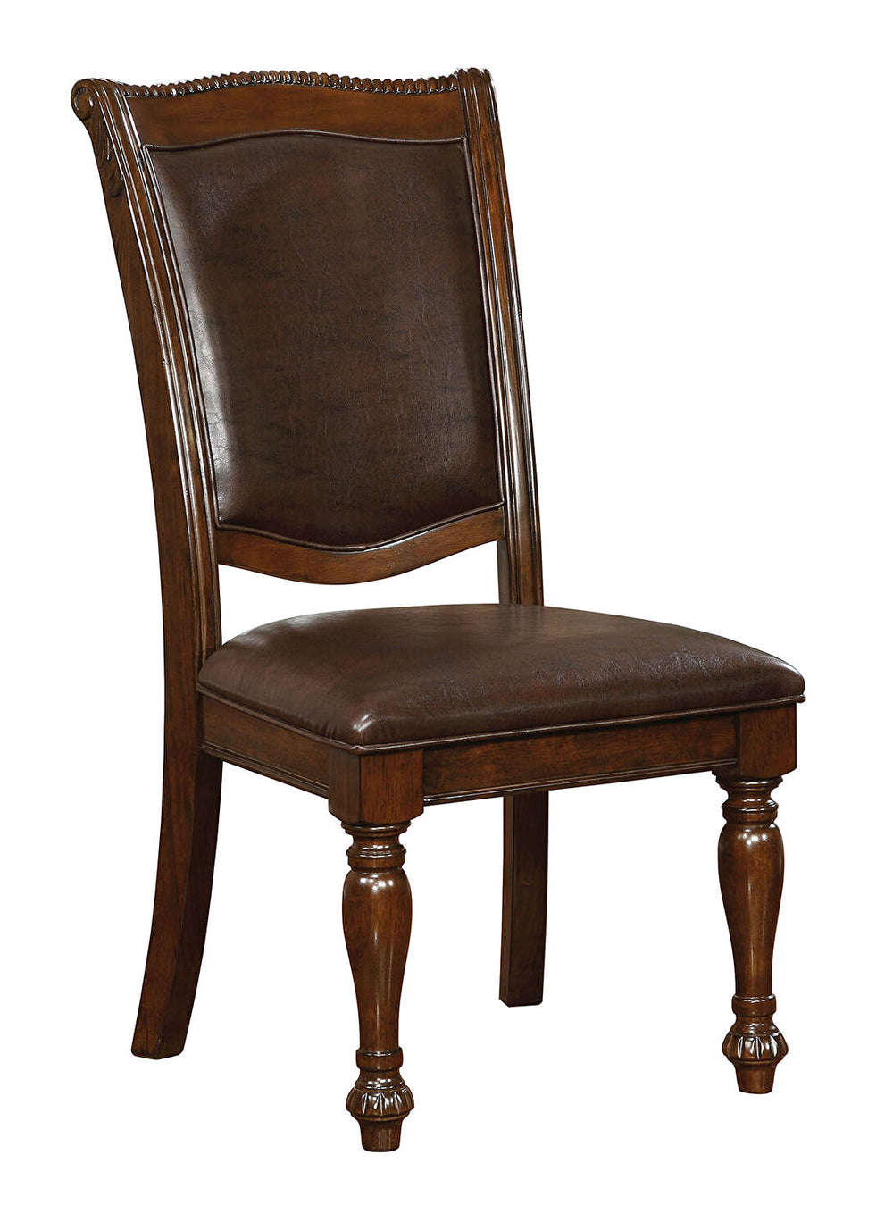English Elm Glorious Classic Traditional Dining Chairs Set Of 2 – Cherry Solid Wood, Leatherette, Timeless Elegance B011115494