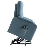 English Elm Massage Recliner Chair Electric Power Lift Chairs With Side Pocket, Adjustable Massage and Heating Function For Adults and Seniors, Squirrel Grey