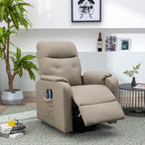 English Elm Massage Recliner Chair Electric Power Lift Chairs With Side Pocket, Adjustable Massage and Heating Function For Adults and Seniors, Olive Grey