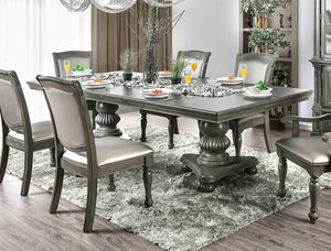 English Elm Glorious Classic Gray Dining Chairs Set Of 2 - Elegant Leatherette & Solid Wood, Comfortable Design B011115502