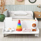 Hearth and Haven Car-Shaped Twin Wood Bed with Bench, White W50489972