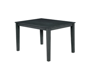 English Elm 5 Pc Weathered Gray Dining Set with Solid Wood Table & Beige Padded Slat Back Chairs, Rustic Chic Comfort B011115506