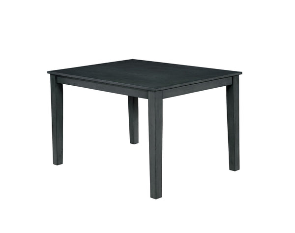 English Elm 5 Pc Weathered Gray Dining Set with Solid Wood Table & Beige Padded Slat Back Chairs, Rustic Chic Comfort B011115506