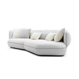 English Elm Eye-Catching Curved Sofa With Deep Seating Sectional Sofa Grey