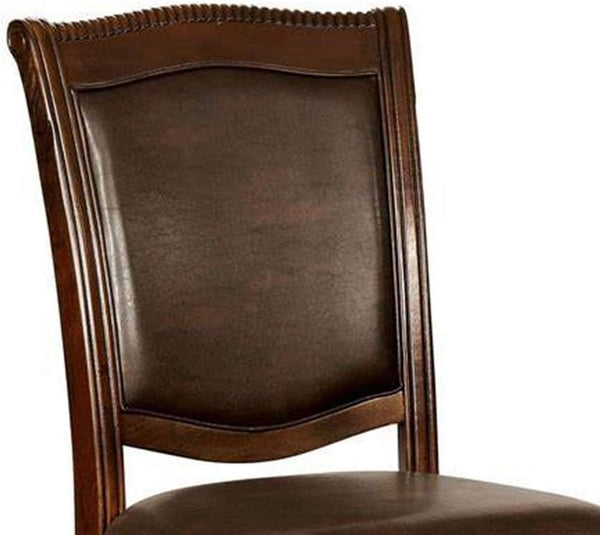 English Elm Glorious Classic Traditional Dining Chairs Set Of 2 – Cherry Solid Wood, Leatherette, Timeless Elegance B011115494