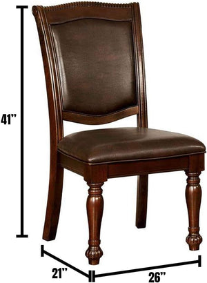 English Elm Glorious Classic Traditional Dining Chairs Set Of 2 – Cherry Solid Wood, Leatherette, Timeless Elegance B011115494