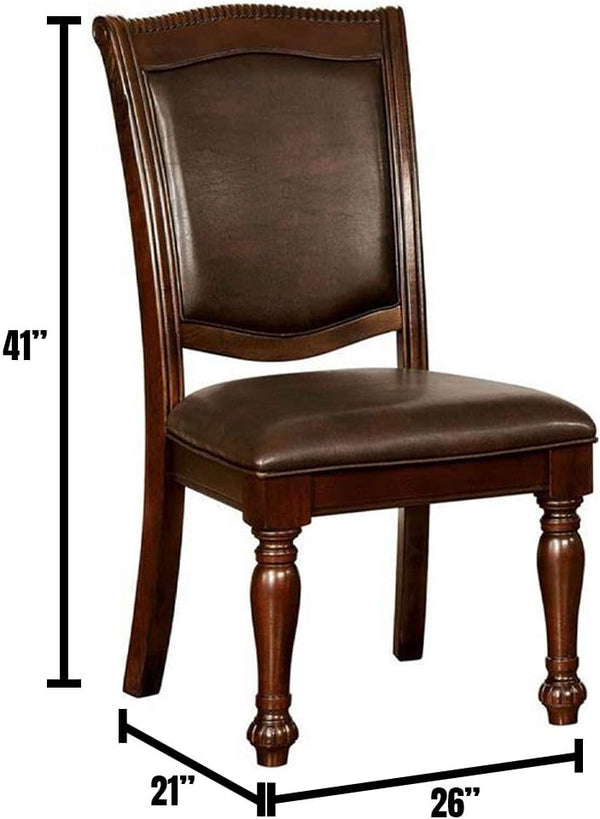 English Elm Glorious Classic Traditional Dining Chairs Set Of 2 – Cherry Solid Wood, Leatherette, Timeless Elegance B011115494