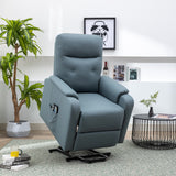 English Elm Massage Recliner Chair Electric Power Lift Chairs With Side Pocket, Adjustable Massage and Heating Function For Adults and Seniors, Squirrel Grey