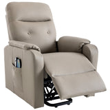 English Elm Massage Recliner Chair Electric Power Lift Chairs With Side Pocket, Adjustable Massage and Heating Function For Adults and Seniors, Olive Grey