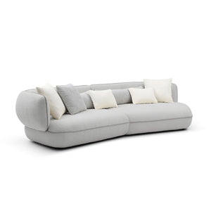 English Elm Eye-Catching Curved Sofa With Deep Seating Sectional Sofa Grey