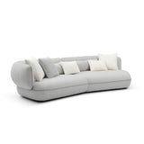 Grey Modern Curved Sectional Sofa with Deep Seating - 122