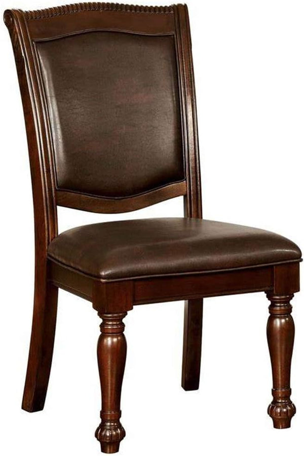 English Elm Glorious Classic Traditional Dining Chairs Set Of 2 – Cherry Solid Wood, Leatherette, Timeless Elegance B011115494