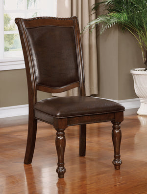 English Elm Glorious Classic Traditional Dining Chairs Set Of 2 – Cherry Solid Wood, Leatherette, Timeless Elegance B011115494