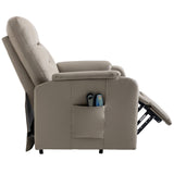 English Elm Massage Recliner Chair Electric Power Lift Chairs With Side Pocket, Adjustable Massage and Heating Function For Adults and Seniors, Olive Grey