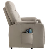 English Elm Massage Recliner Chair Electric Power Lift Chairs With Side Pocket, Adjustable Massage and Heating Function For Adults and Seniors, Olive Grey