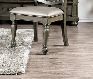 English Elm Glorious Classic Gray Dining Chairs Set Of 2 - Elegant Leatherette & Solid Wood, Comfortable Design B011115502