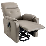 English Elm Massage Recliner Chair Electric Power Lift Chairs With Side Pocket, Adjustable Massage and Heating Function For Adults and Seniors, Olive Grey